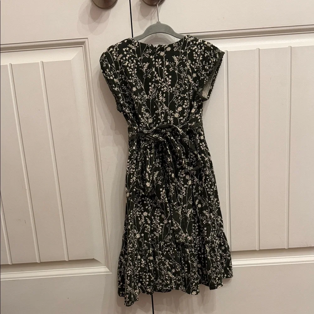 VINES MADELINE DRESS Rylee + Cru Olive Green Dress with Cream Floral Pattern - Picture 5 of 7